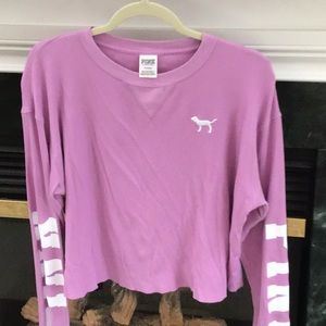 Thermal pink cropped top